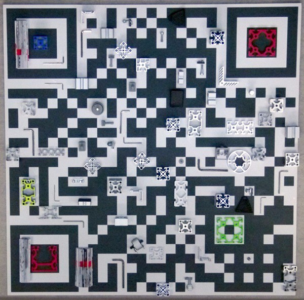 Anna Higgs-QR Code 3 (2014) Assemblage-100x100cm-V1-websm